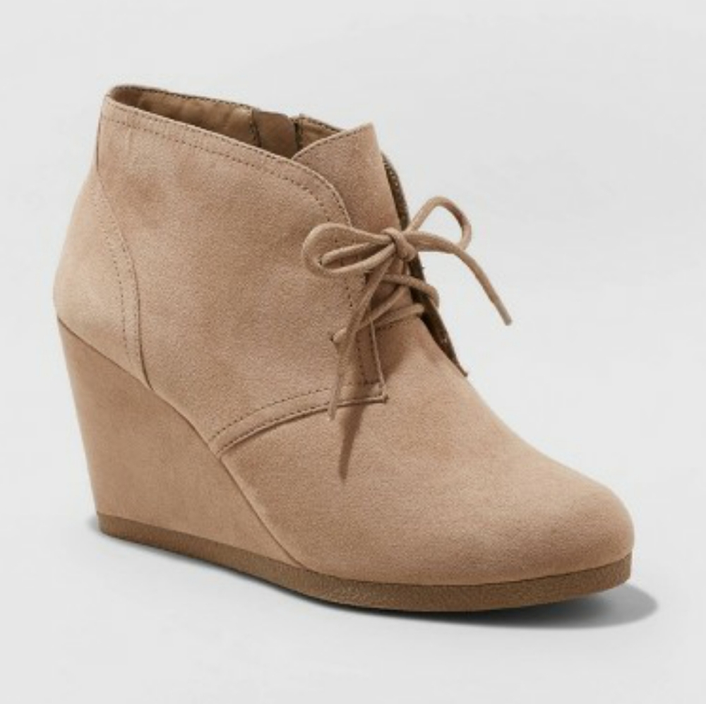 NWT Universal Thread Bessie microsuede wedge bootie